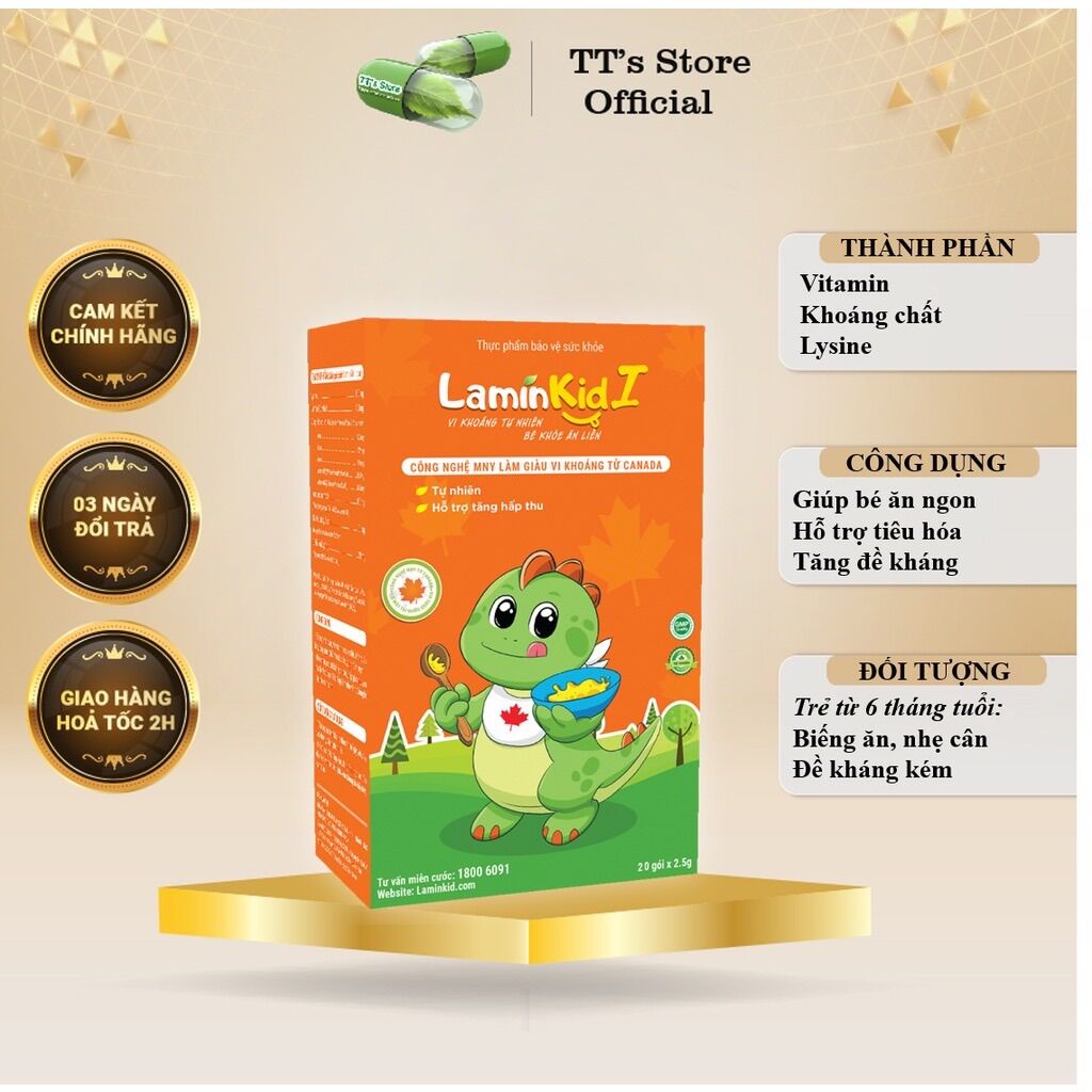 [HCM]LaminKid I (Hộp 20 gói) - Giúp trẻ ăn ngon tăng sức đề kháng - Lamin Kid