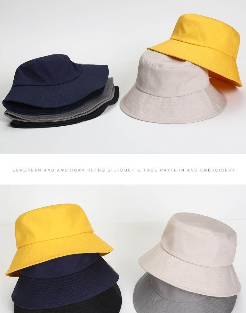 Bucket Hat Big Head Circumference Large Hat Men's Summer Solid Color Light Board Large Size plus Size Big Face Big Fat Sun Hat