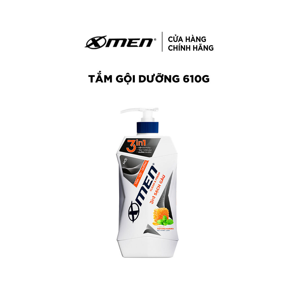 [GIÁ CHỈ 119k][MỚI] Tắm Gội Dưỡng Xmen Clean & Fresh 3in1 Sạch Gàu 610g