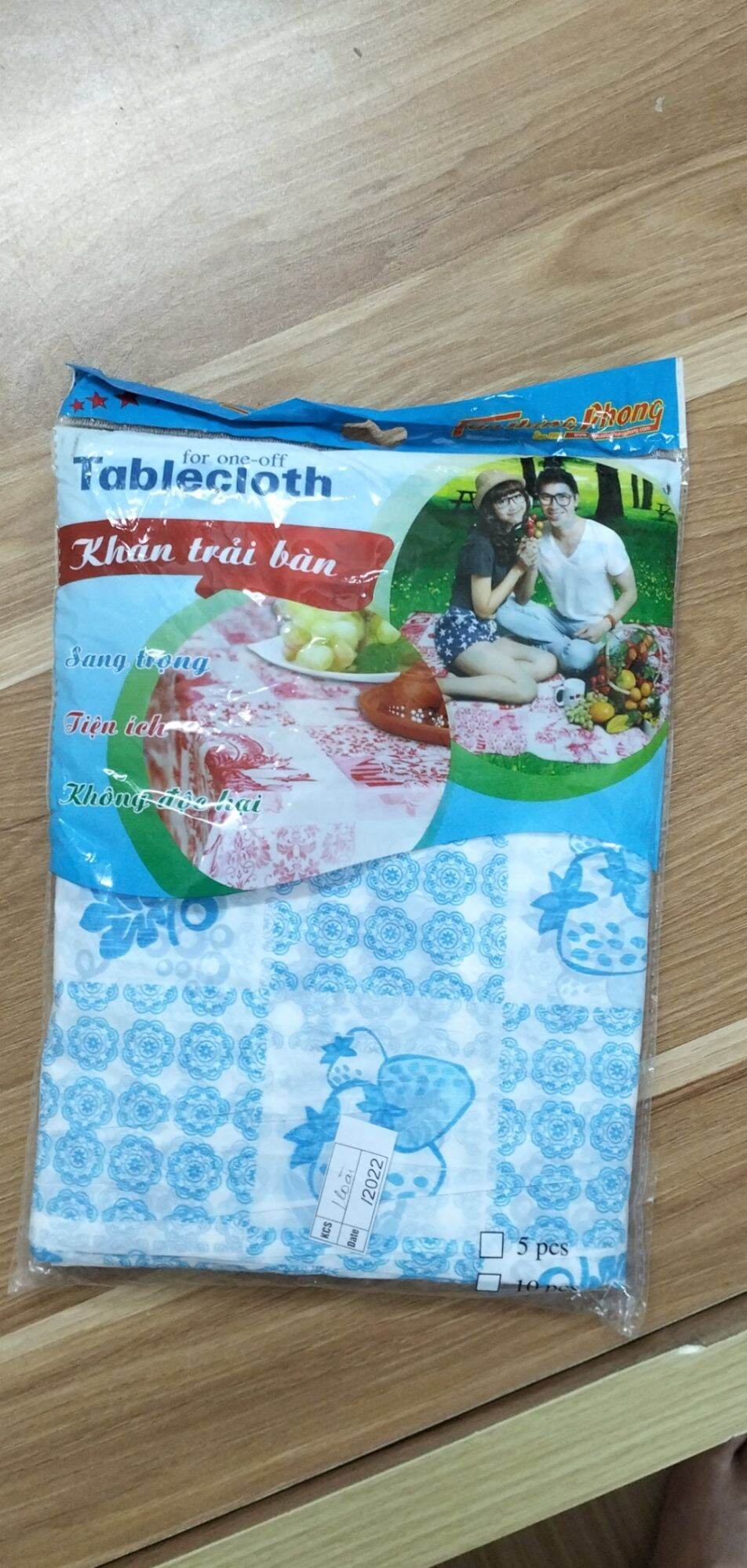 Khăn nilon trải bàn dùng 1 lần ( 10 tấm)