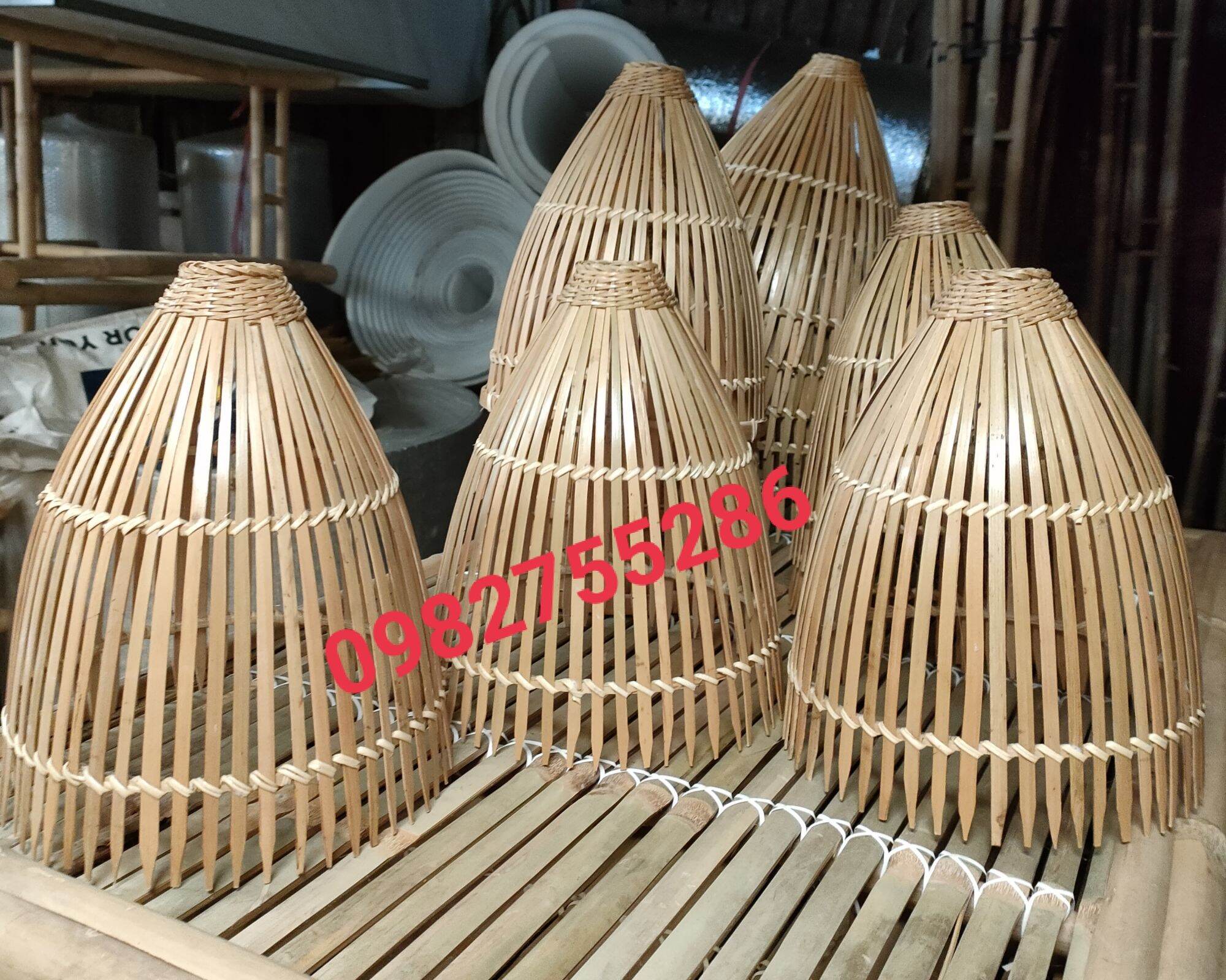nơm tre chụp đèn, nơm nhọn size 2