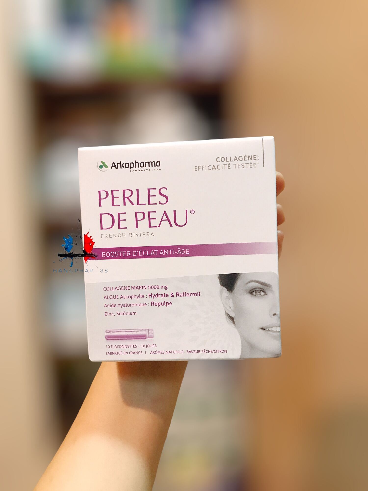 Dưỡng đẹp da dạng collagen nước Perles De Peau Arko Pharma