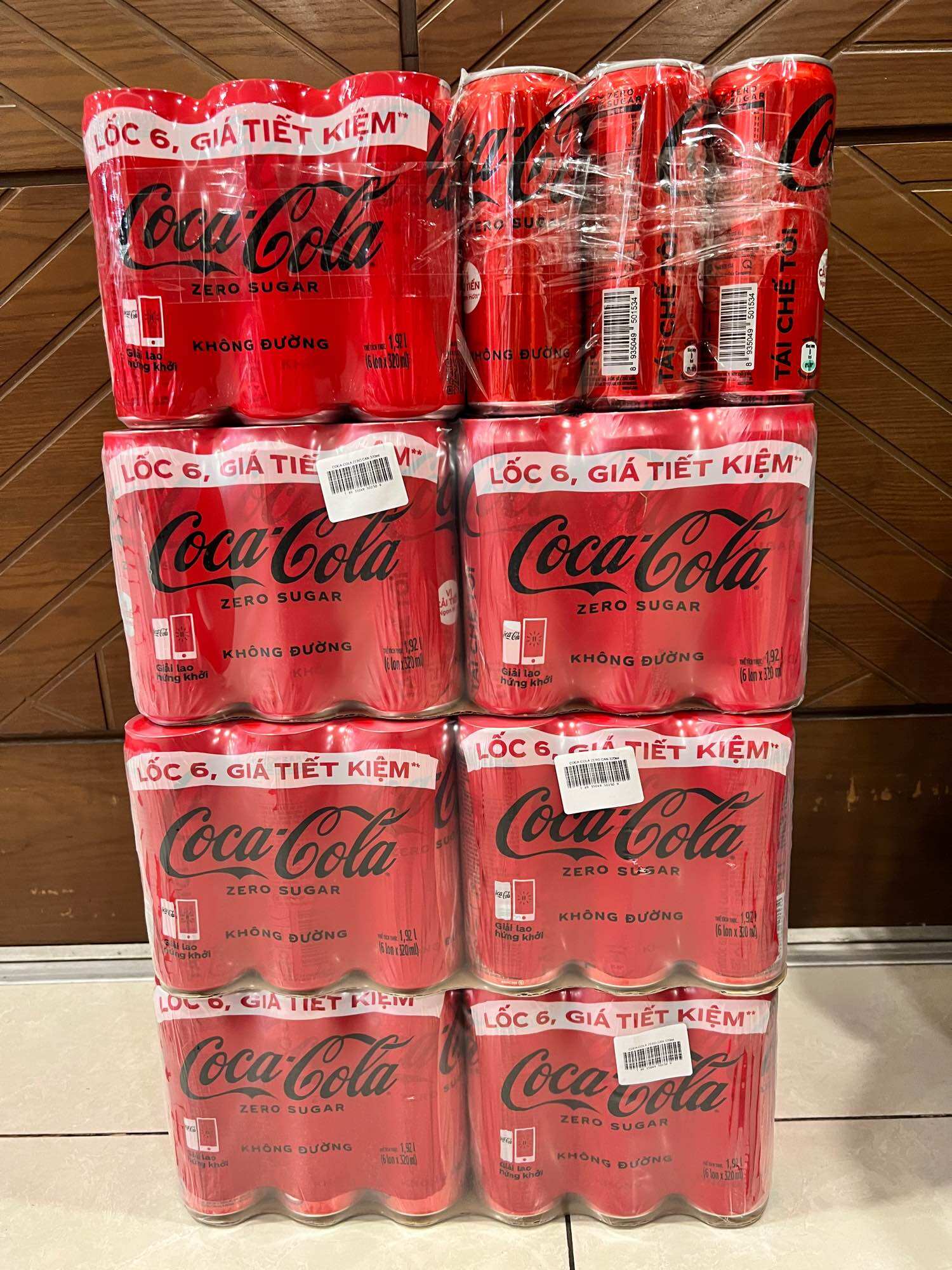(Set 24 lon) Nước ngọt Coca Không Đường - Coca Zero (Lon 320ml) (Date mới T10/2025)