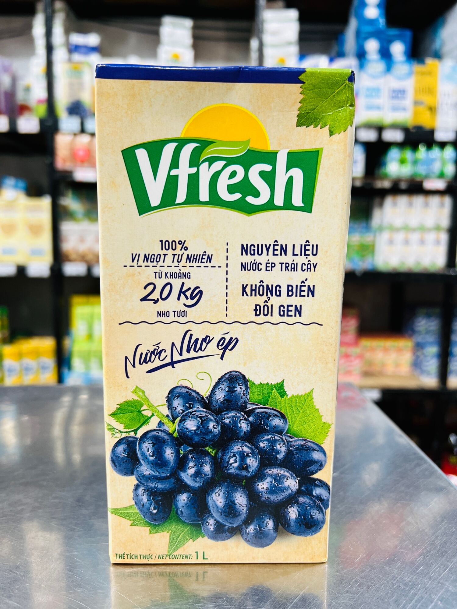 NƯỚC ÉP VFRESH 1LIT ỔI/CAM CÓ ĐƯỜNG/ĐÀO/TÁO/NHO/TÁO KIWI/TÁO LỰU/CAM KHÔNG ĐƯỜNG