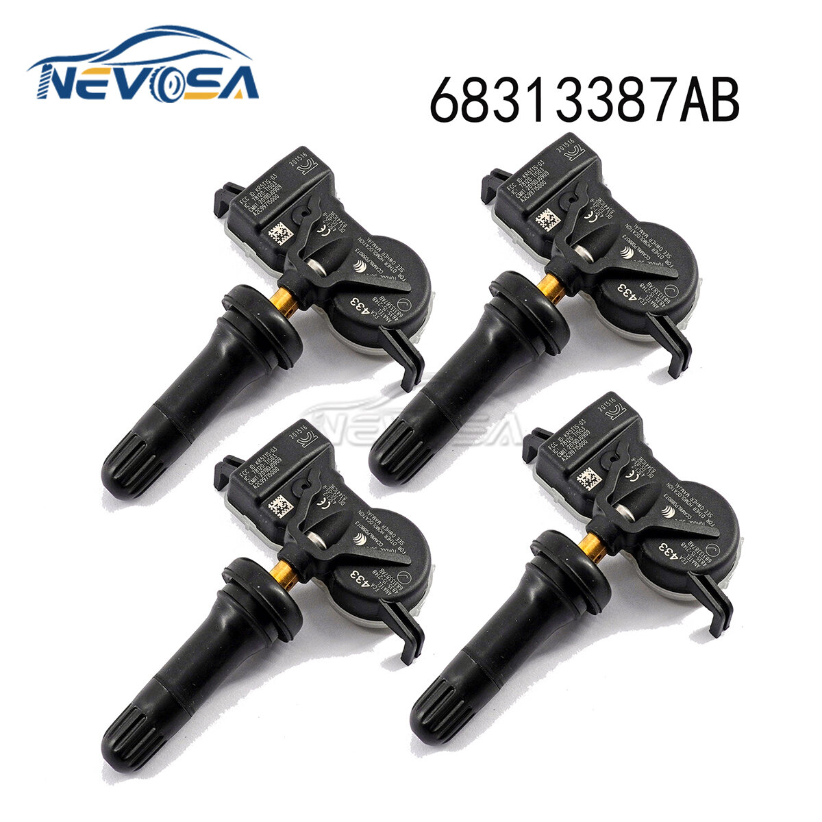 Nevosa Tpms Cảm Biến Áp Suất Lốp Cho Xe Jeep La Bàn Grand Cherokee Renegade Chrysler Voyager Fiat 500x Dodge Durango ABS Nhựa Và Kim Loại