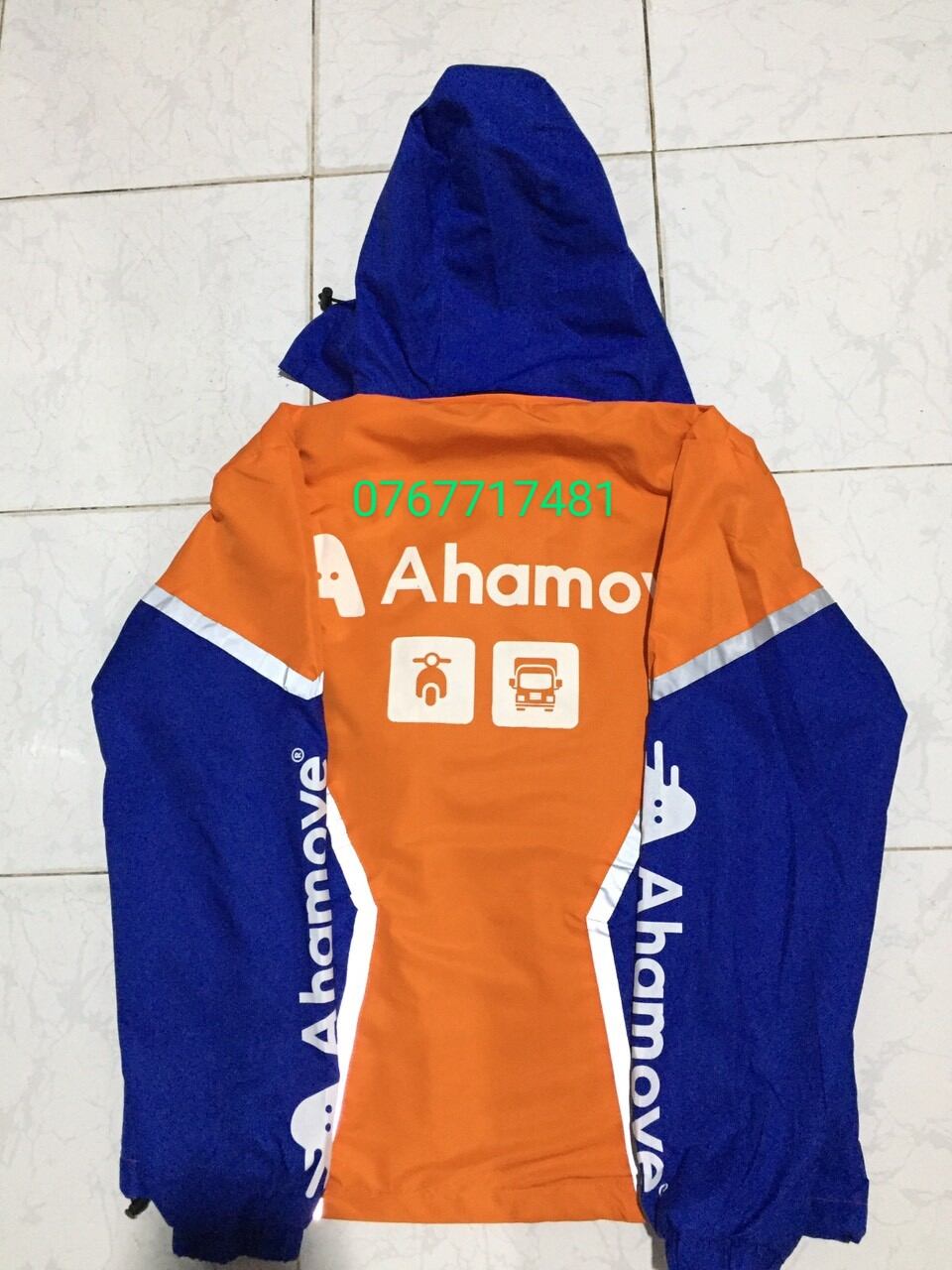 Áo khoác Ahamove mẫu mới nón trùm tháo rời