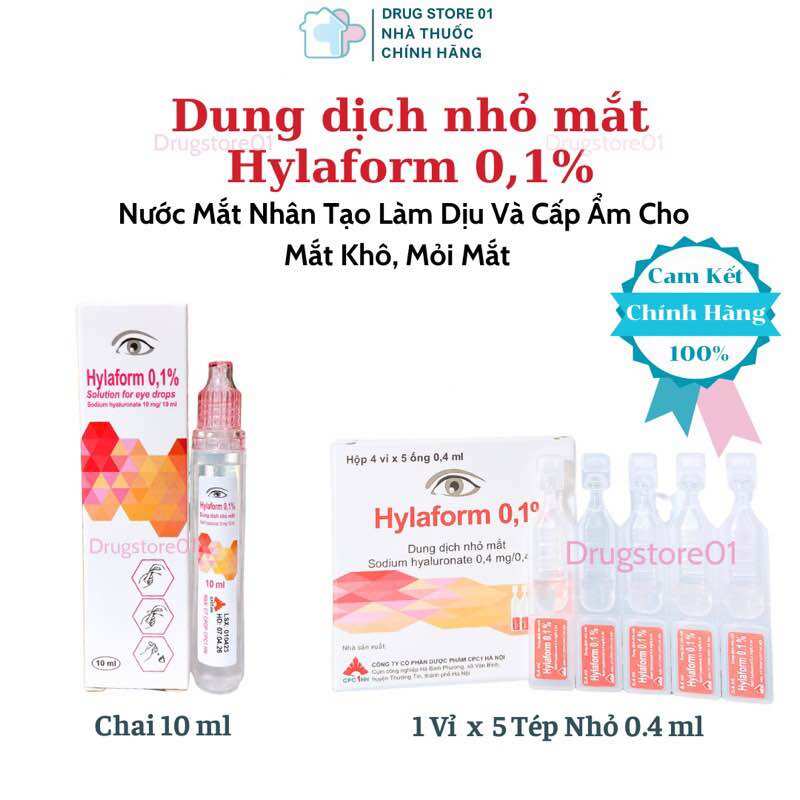 Dung dịch nước mắt nhân tạo nhỏ mắt Hylaform 0,1% lọ