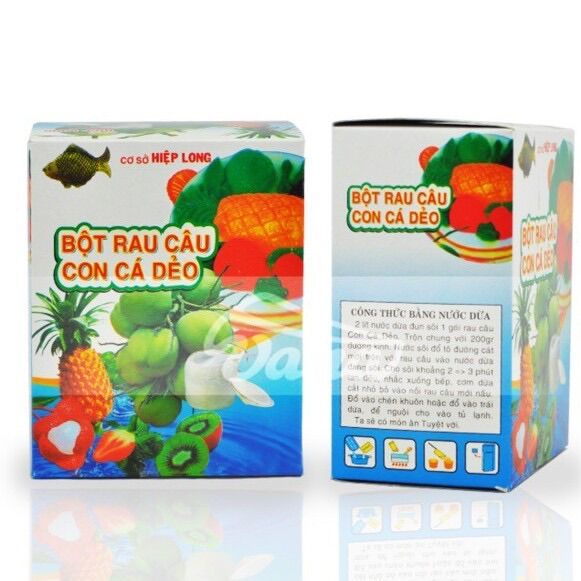 Bột rau câu con cá dẻo hộp 12 gói