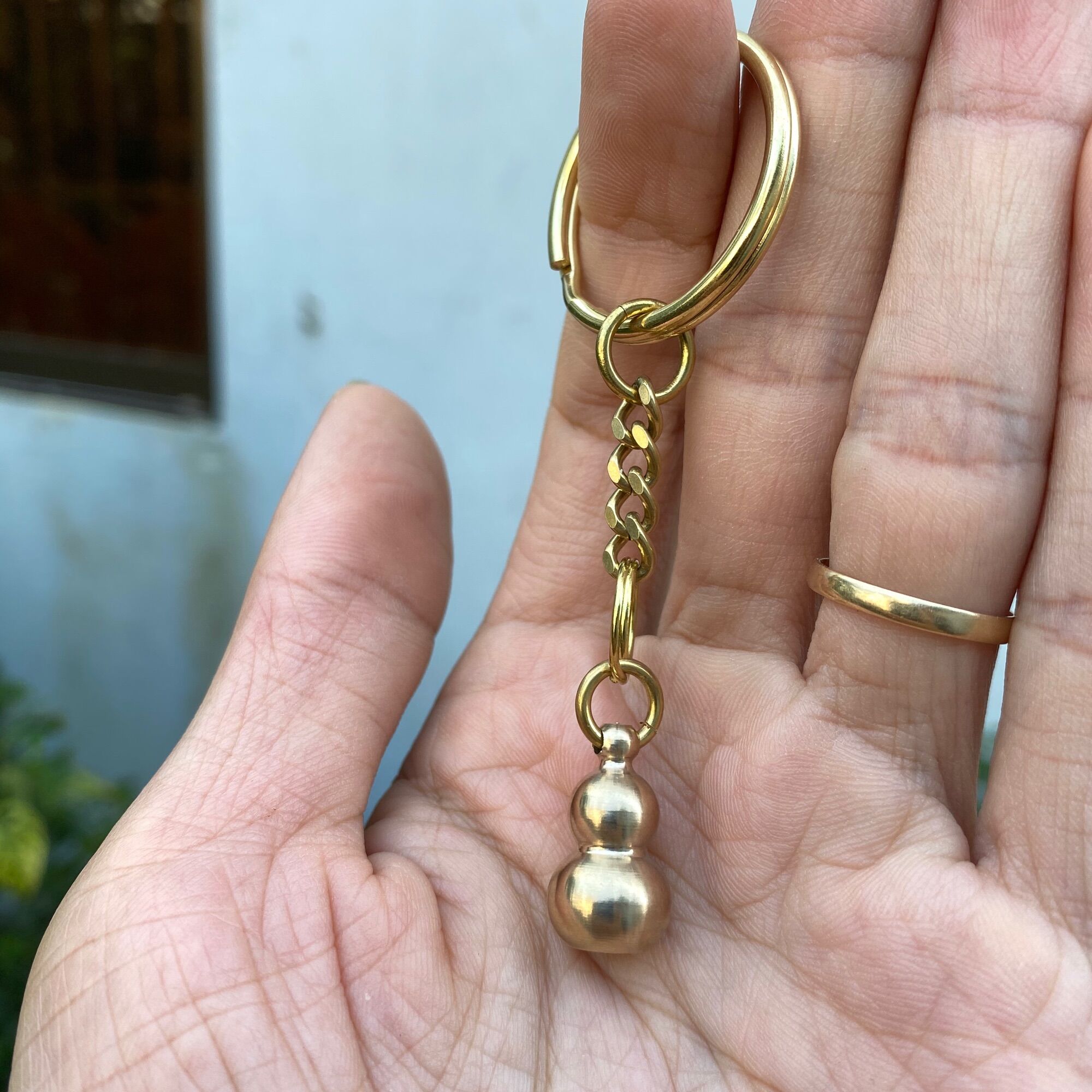 Khoen đồng 3cm kèm dây xích đồng
