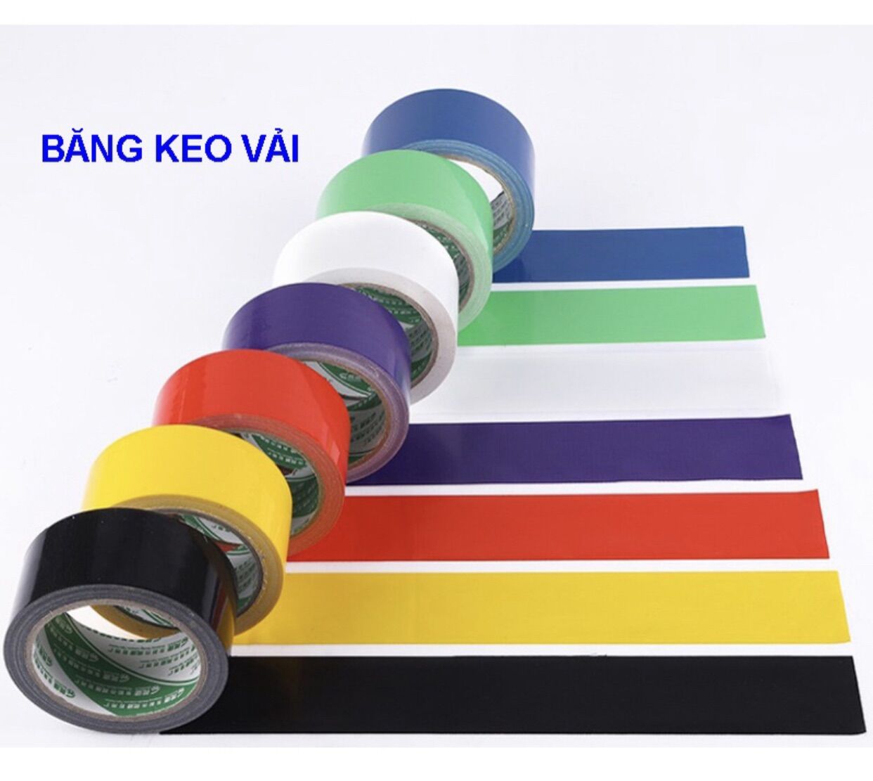 Băng dính vải đủ các màu đủ kích thước 5cm x 2cm x 10m