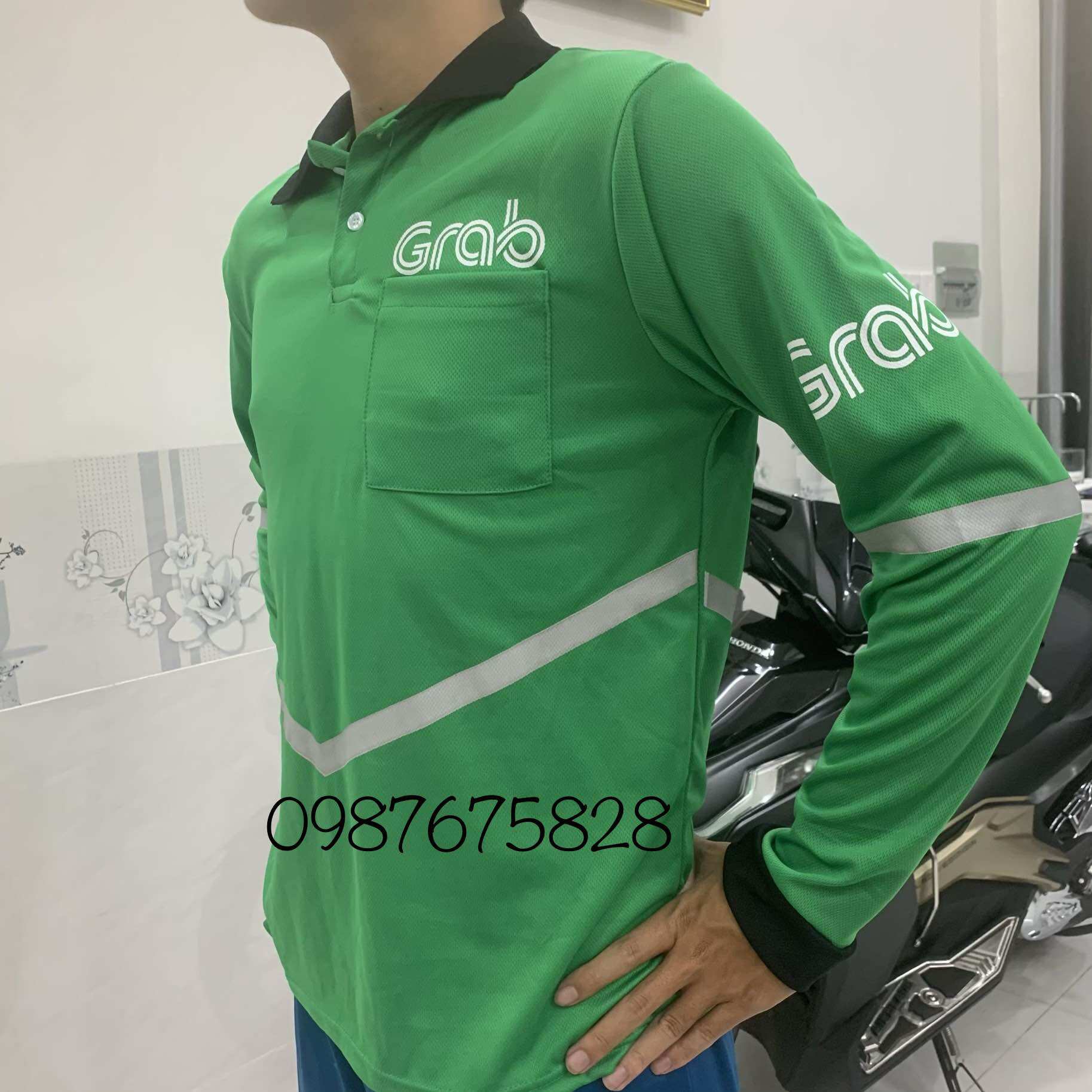 (MẪU -MỚi ) áo thun Grabb cotton 100% chạy xe công nghệ