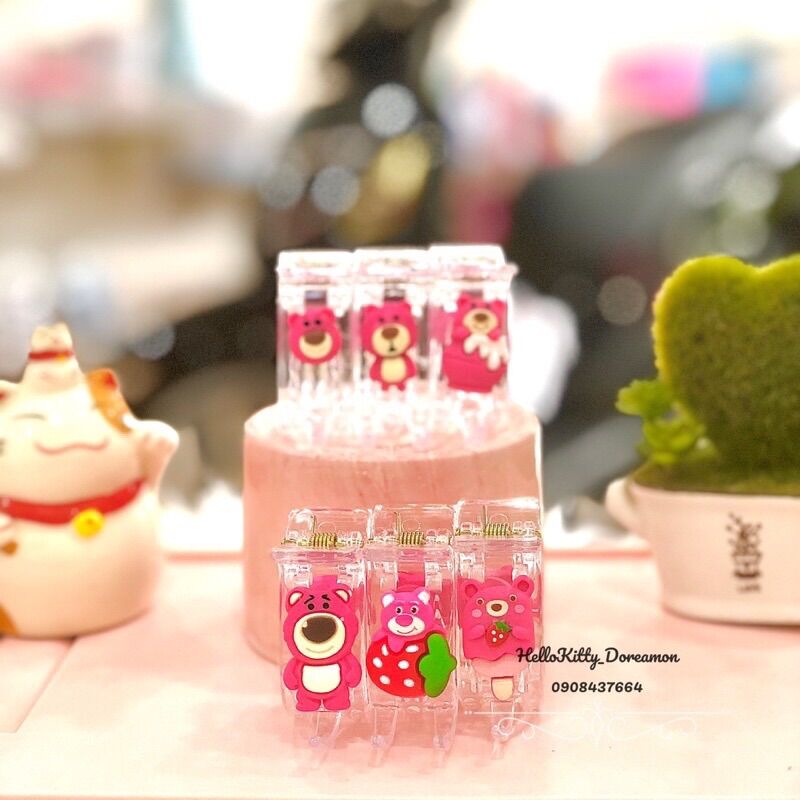 SET 6C KẸP TÓC 3 RĂNG GẤU DÂU LOTSO