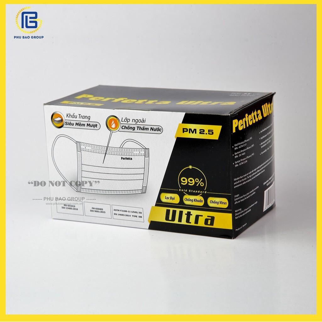 [HCM]Khẩu trang y tế 4 lớp Perfetta Ultra Trắng (35 Cái/Hộp)