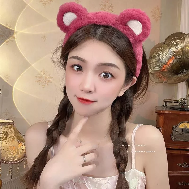 Bờm cài tóc gấu hồng siêu dễ thương
