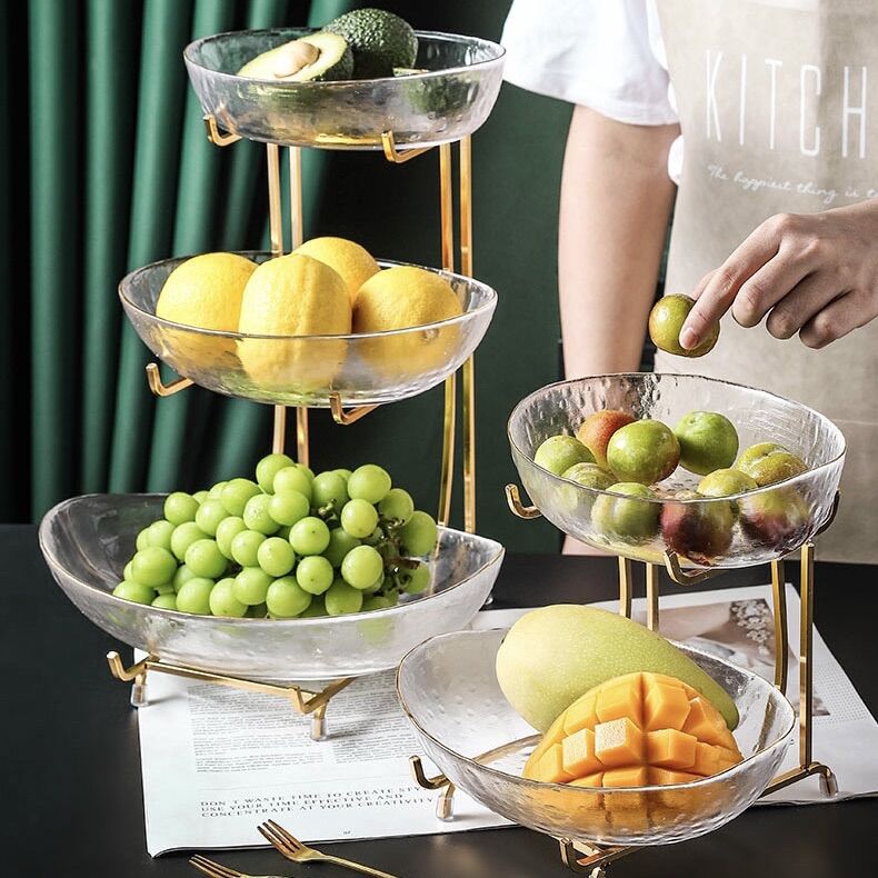 Khay sứ đựng hoa quả 2 tầng - 3 tầng