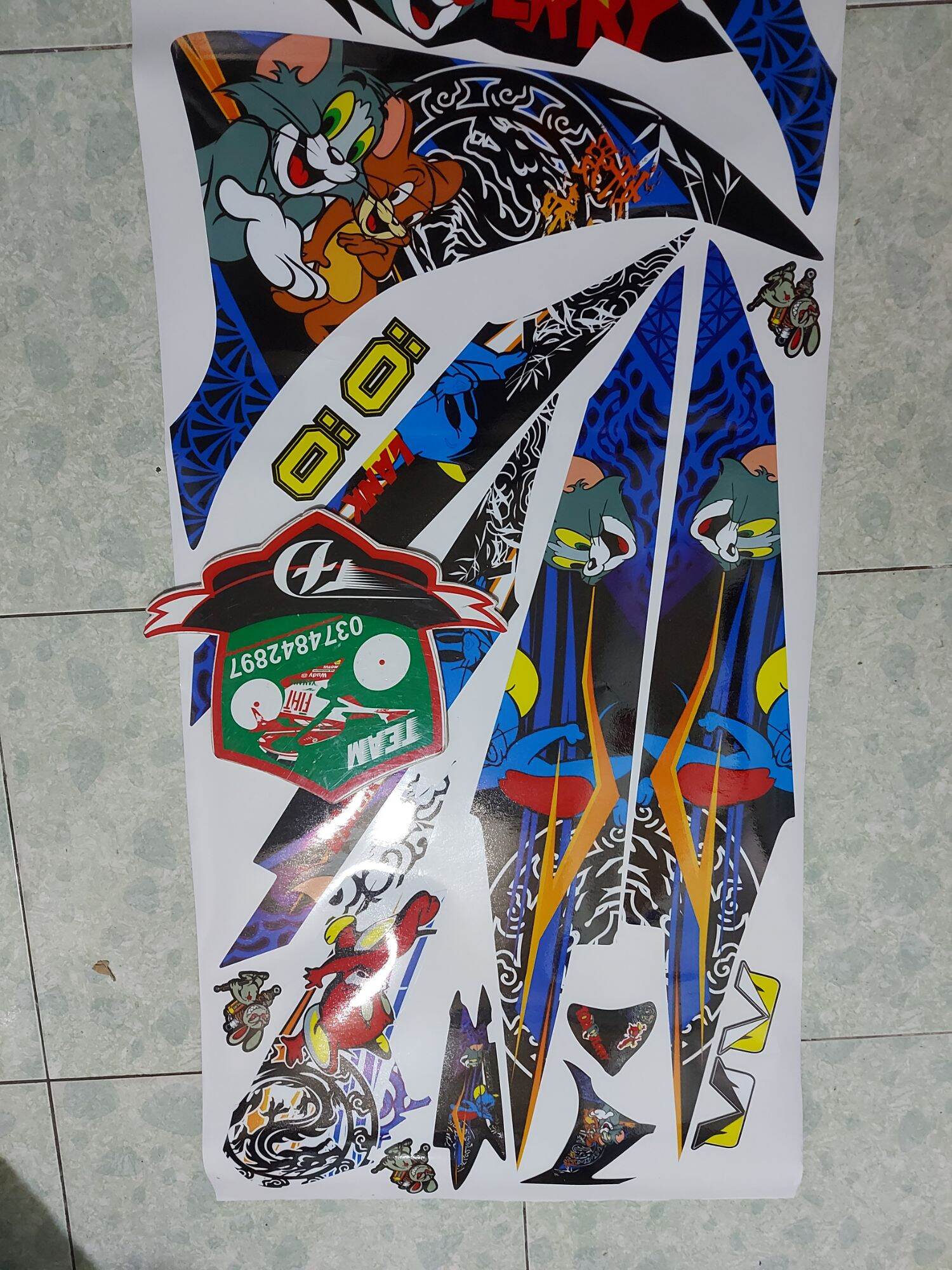 [HCM]Tem xe Exciter 135 . mẫu tem Tôm và tery tem rời cai cấp dán các màu xe