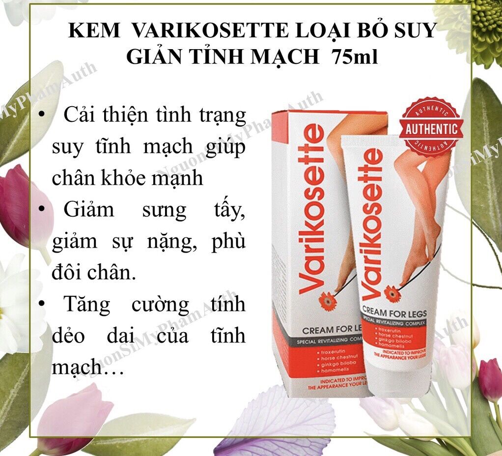 KEM GIÃN TĨNH MẠCH CHÂN VARIKOSETTE 75ML (Date 9/2024)