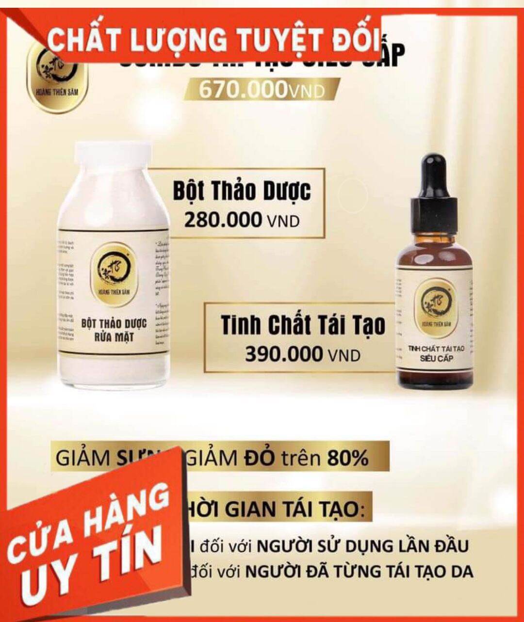ComBo Tinh Chất Hoàng Thiên Sâm 30ml - Giảm Mụn Nám Sẹo RỖ Hiệu Quả