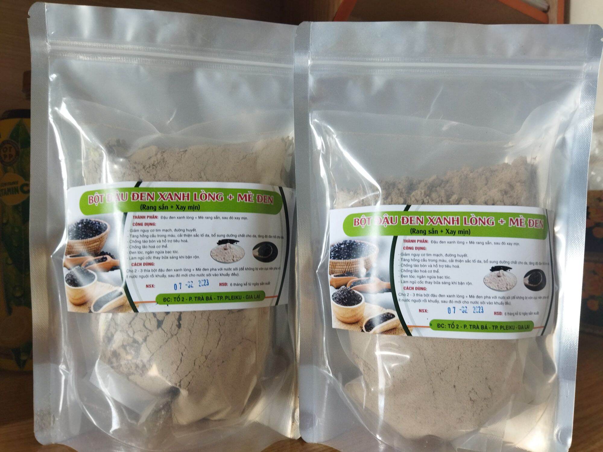 1kg bột đậu đen + mè đen rang sẵn xay mịn