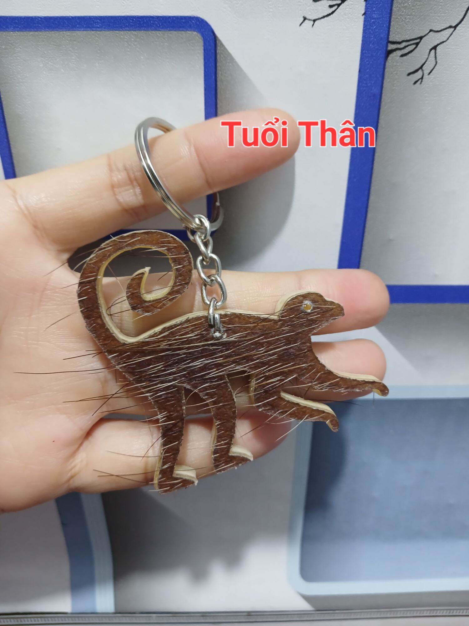 Móc khóa da trâu tuổi Thân