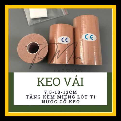 Keo Vải Dán Ngực luôn tặng kèm nước gỡ và miếng lót ti khi mua 1 cuộn keo