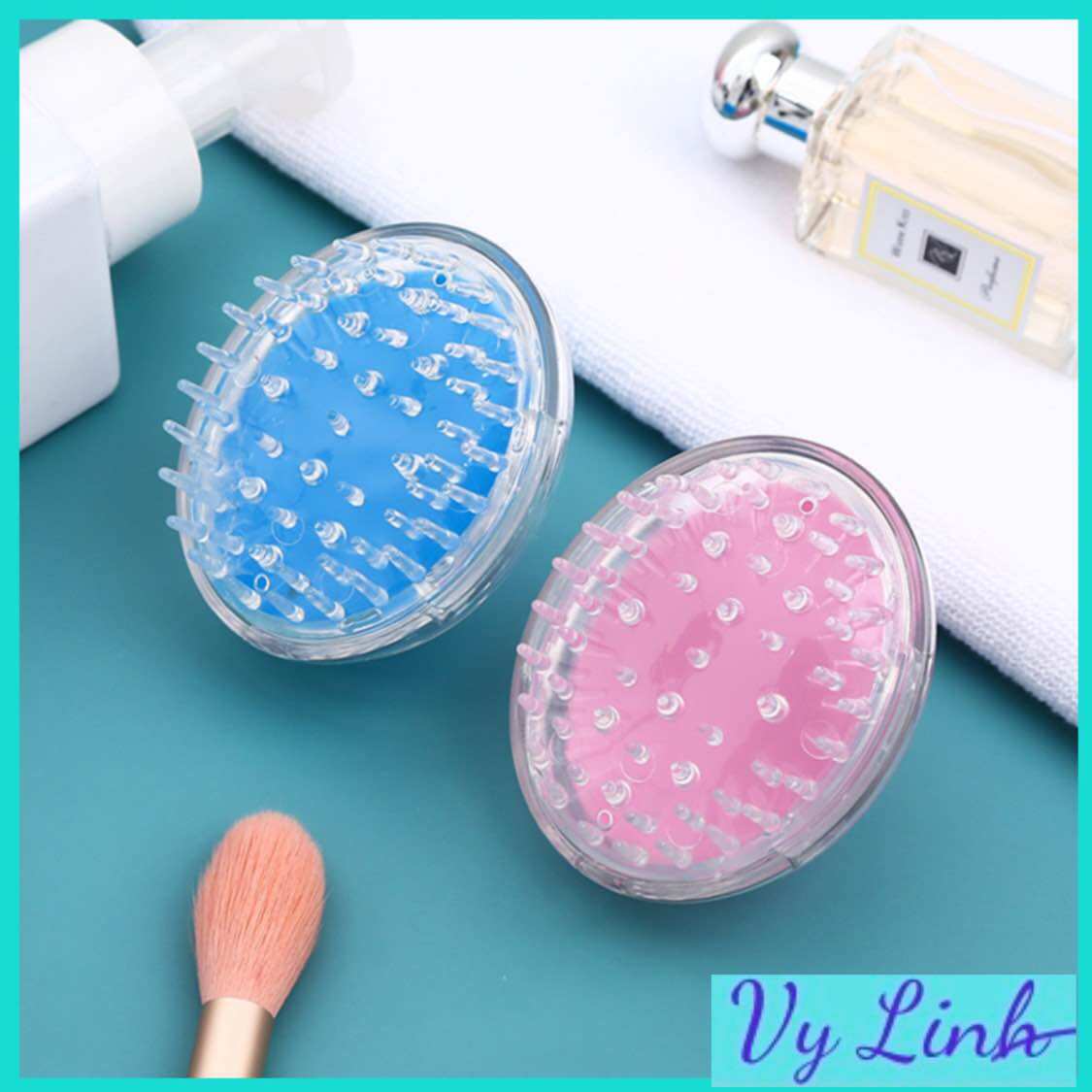 Lược gội đầu Massage đầu gai silicone có tay cầm ,thư giãn làm sạch tóc
