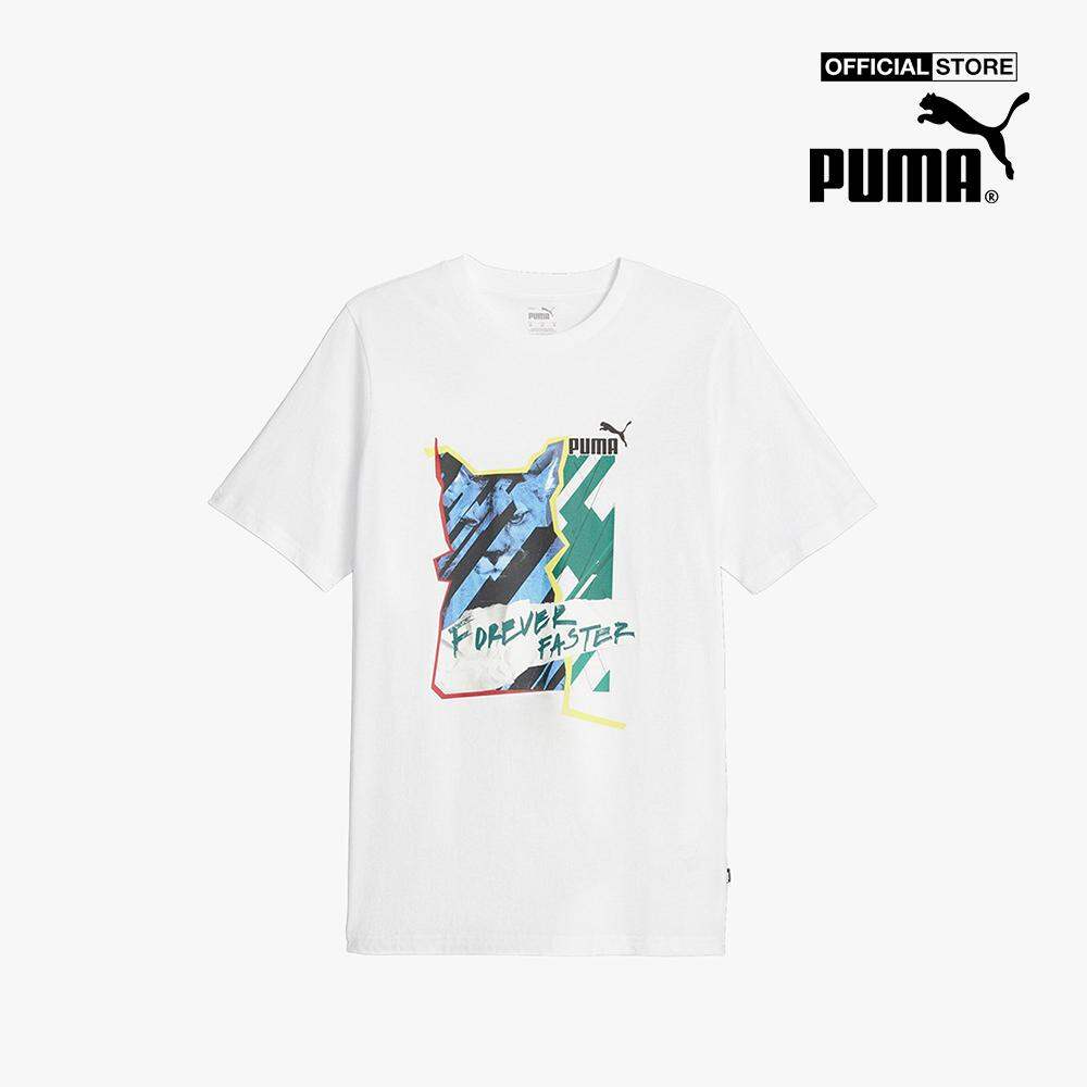 Puma - áo thun nam cổ tròn tay ngắn graphic 677192-02