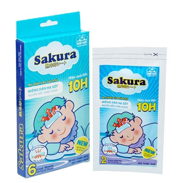 Sakura - Dán hạ sốt Sakura cho bé tác dụng hạ sốt nhanh liên tục 10h