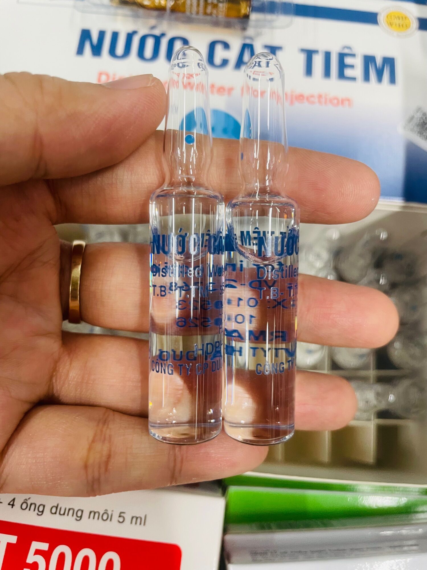 Combo 5 ống nước cất pha tiêm - ống 5ml