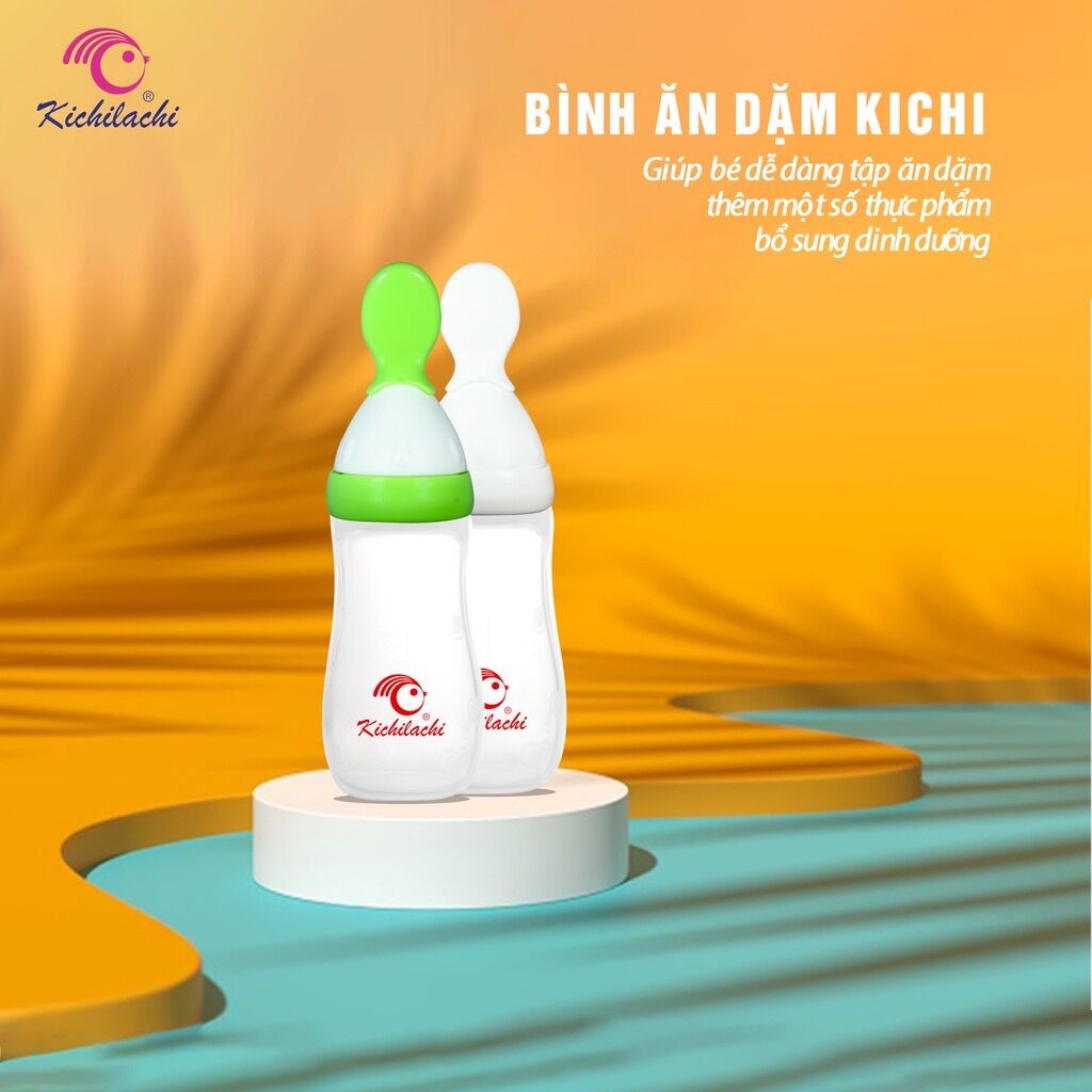 Bình thìa ăn dặm silicon KICHILACHI 125ml