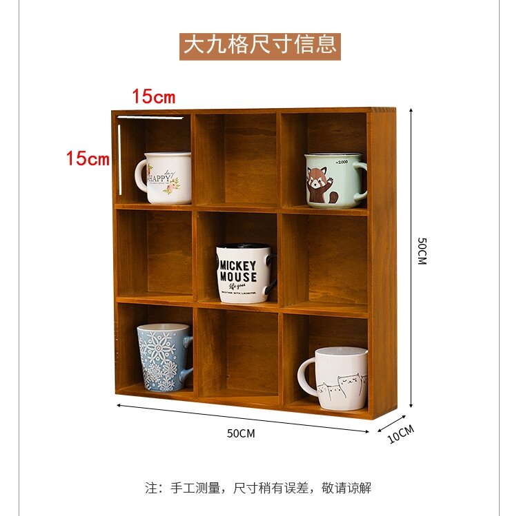 Bộ Đồ Trà Để Bàn Cổ Điển Gỗ Thật Trên Tường Tủ Đựng Đồ Ô Vuông Kệ Để Cốc Trà Ấm Trà Kệ Để Đồ Ô Vuông Cổ Điển Treo Tường