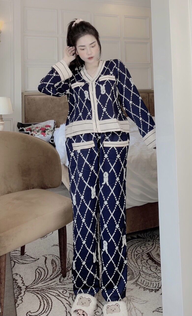 Bộ Lụa Mango Mặc Nhà Tay Dài size dưới 58kg