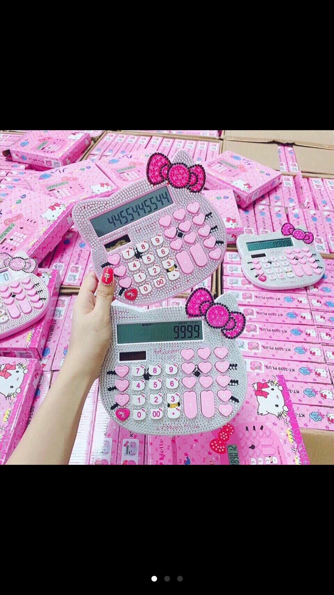 Máy tính Mèo HELLO KITTY đính hạt