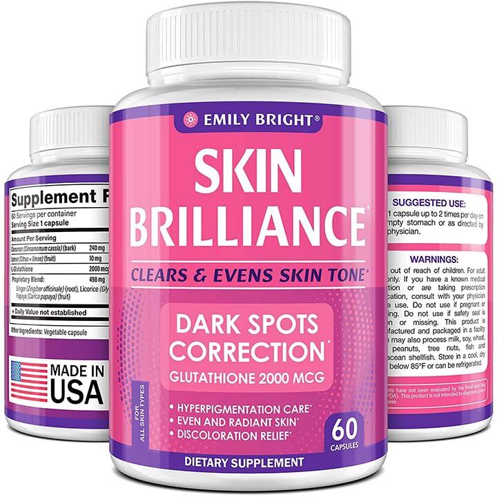 Viên uống trắng da Emily Bright - Skin Brilliance Glutathione 2000mg
