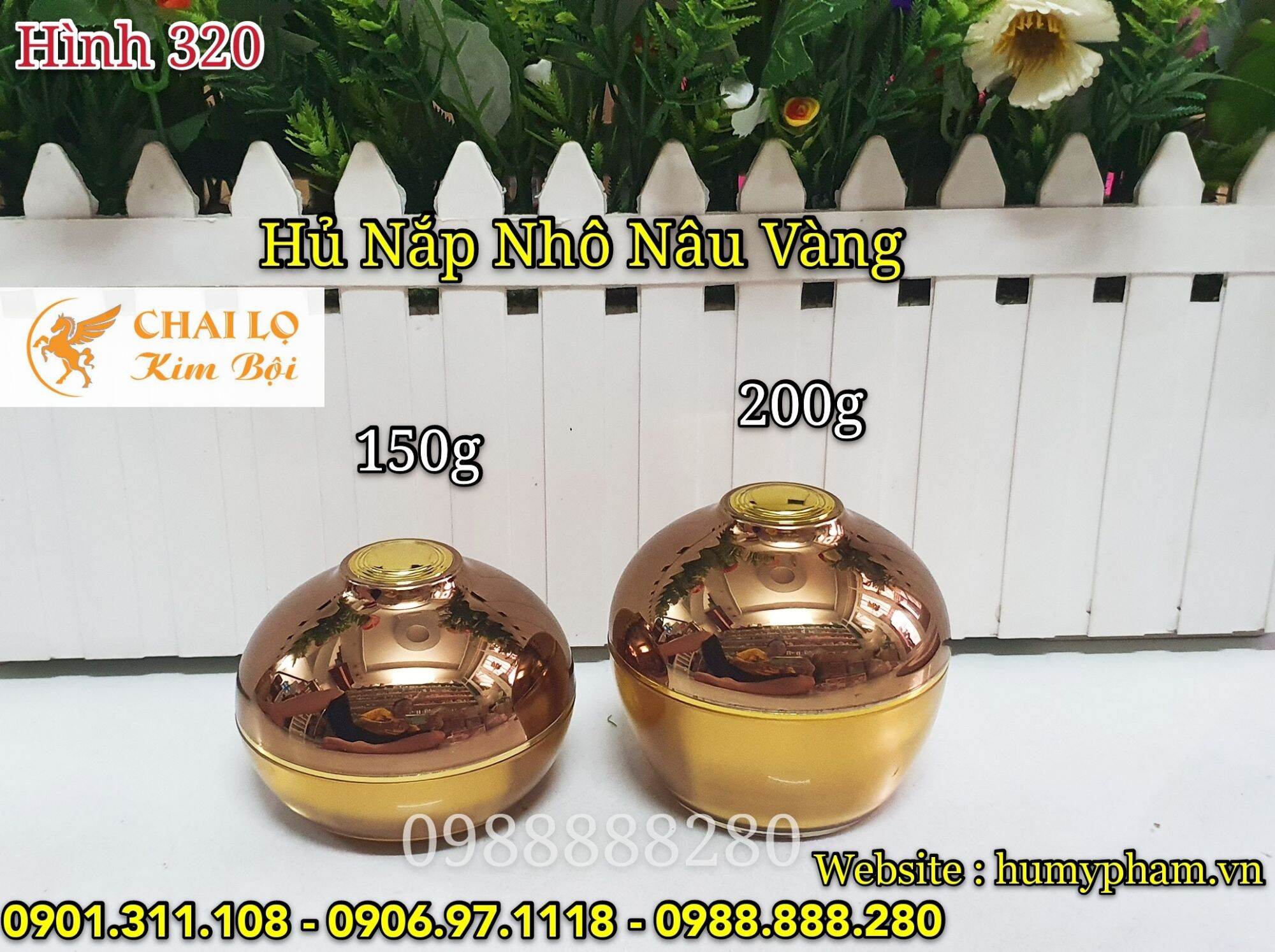 HỦ ĐỰNG KEM NẮP NHÔ VÀNG 150g và 200g