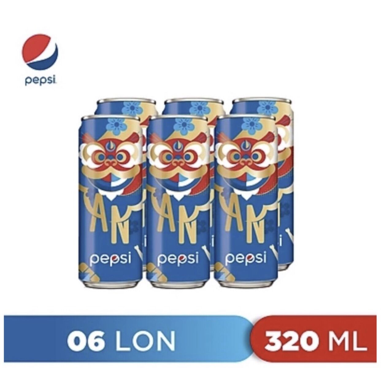Nước ngọt có ga pepsi lon 320 ml x 24 lon