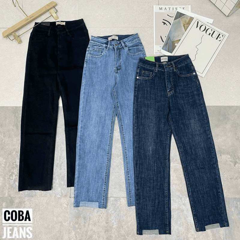 Quần jeans ống đứng cắt gấu 3 màu hot hit