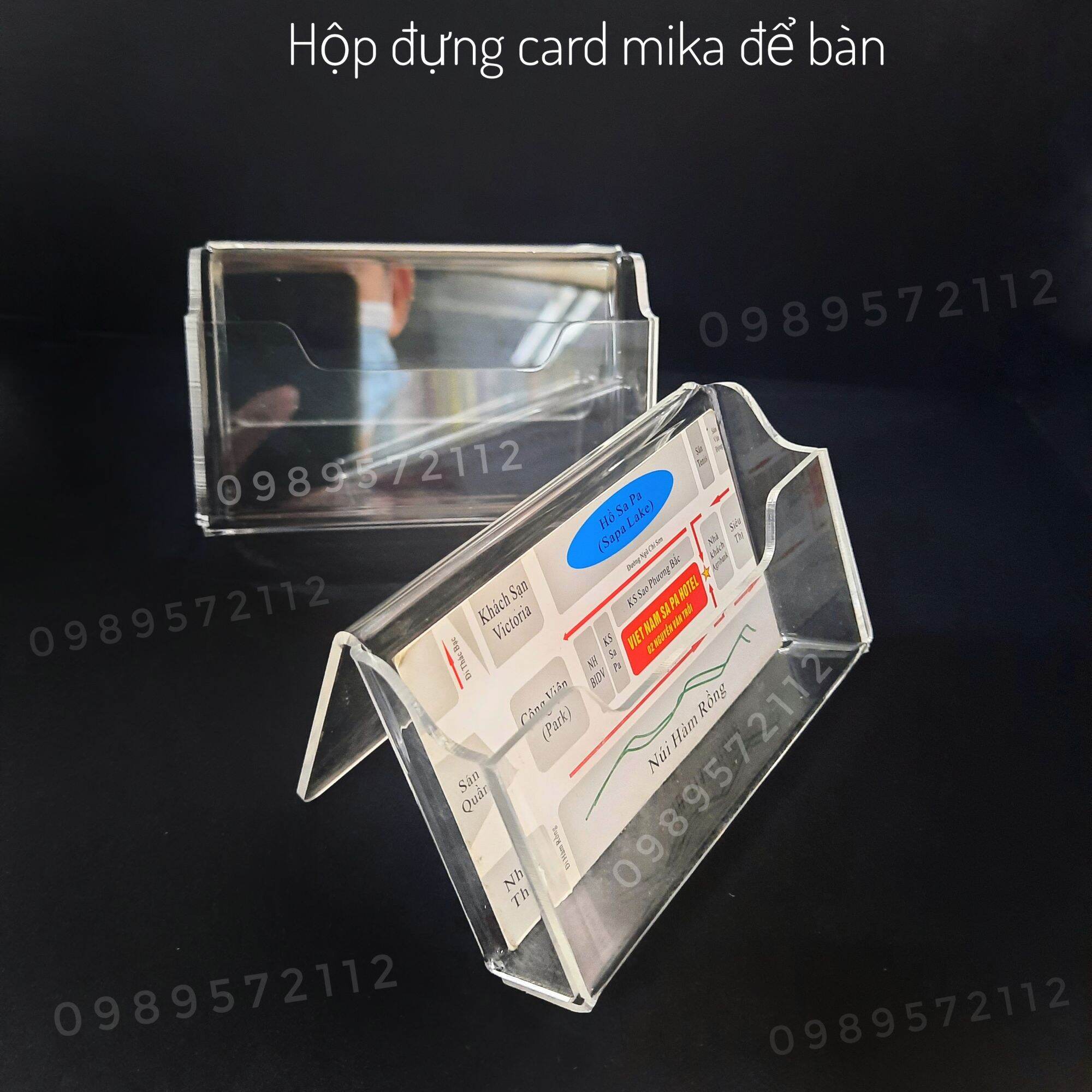 Hộp đựng card mika để bàn.(1 cái)