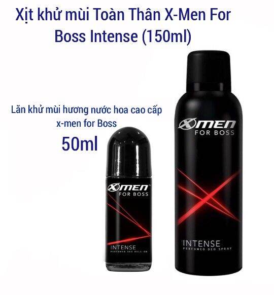 Combo xmen for boss intense: xịt boss 150ml + lăn boss 50ml
