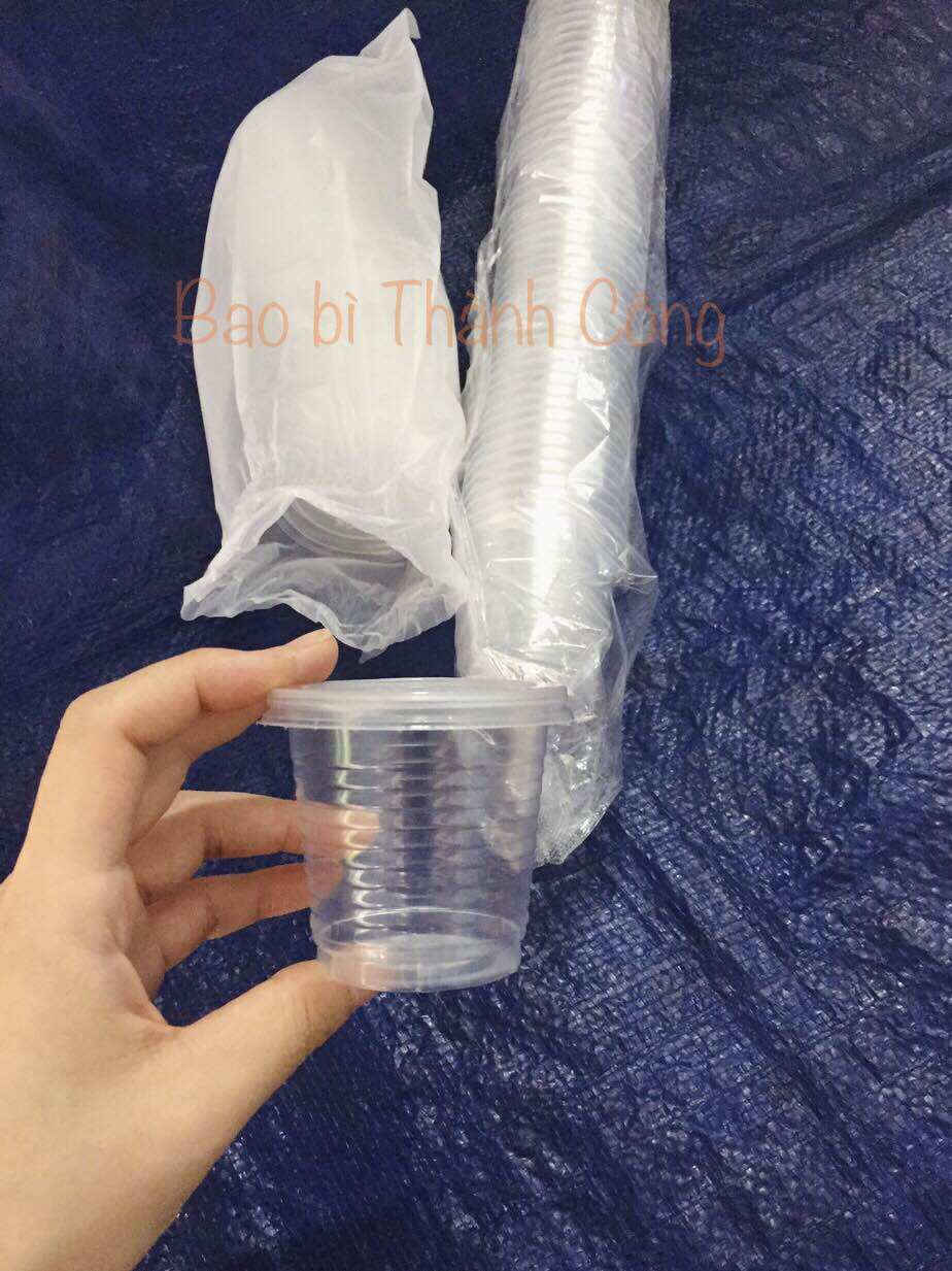 (HCM) Bộ (ly + nắp) Ly nhựa PP 140ml, ly đựng topping