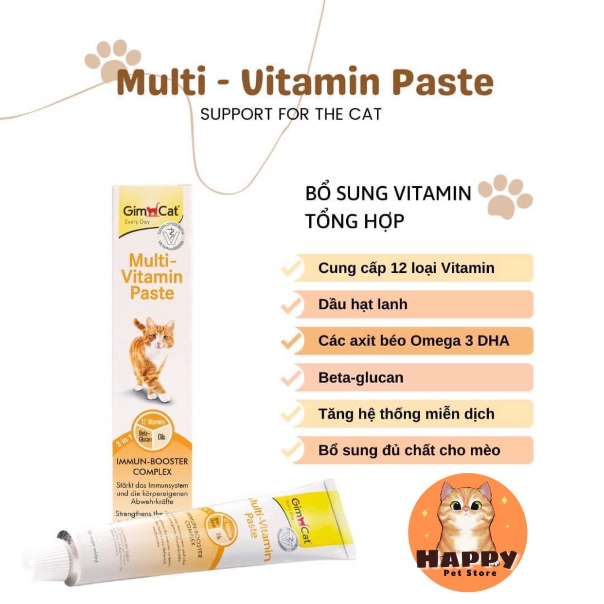 Gel multi vitamin gimcat cho mèo nhập Đức