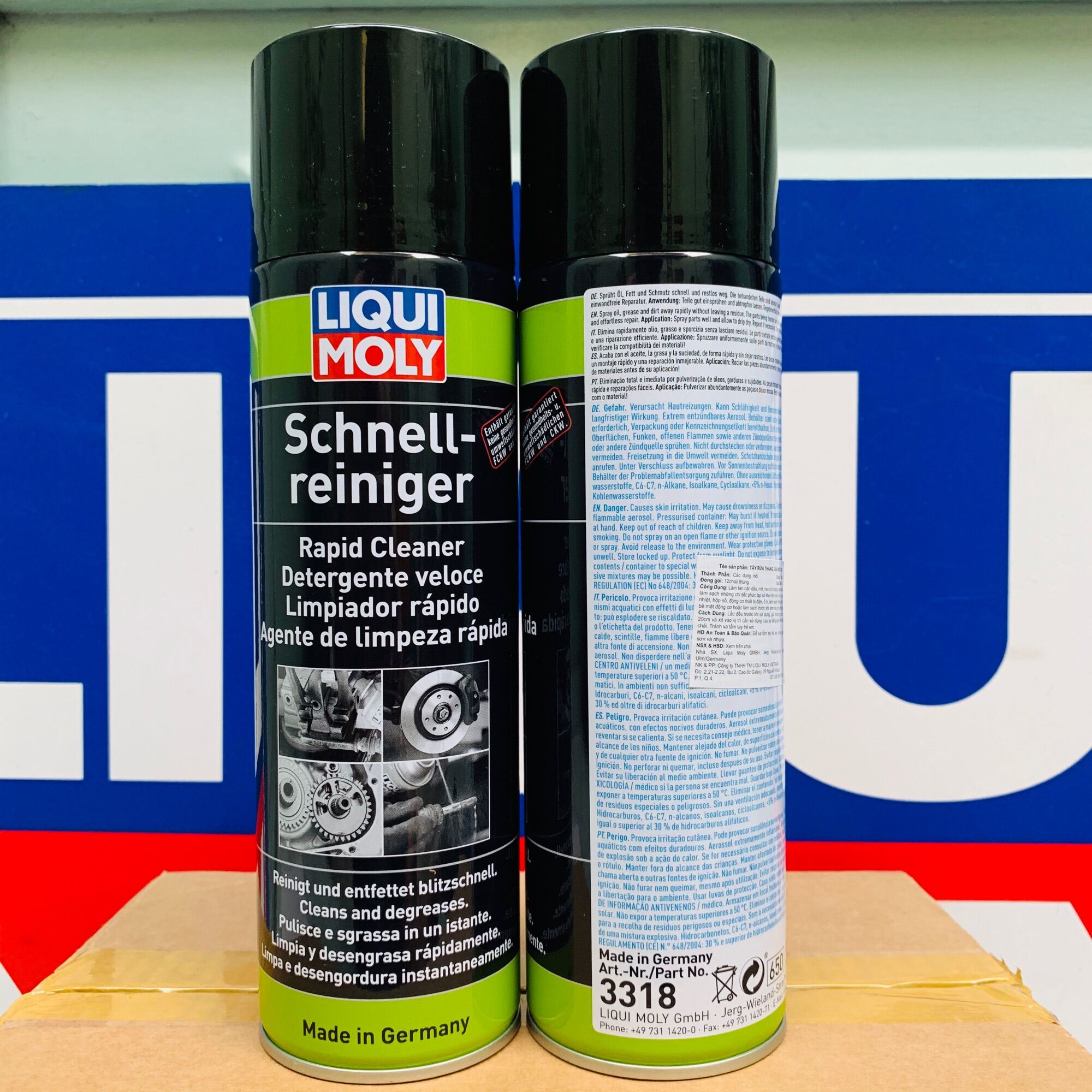 Vệ Sinh Tẩy Dầu Mỡ Liqui Moly Rapid Cleaner 3318 - 500ML Made in Germany
