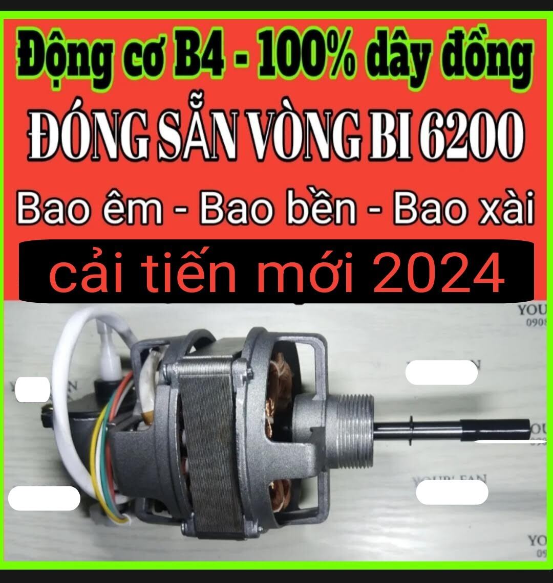 B4- Đảo cơ (MOTOR QUẠT BẠC ĐẠN 6200, B4, 100% dây đồng, tại shop YOUR'FAN ) Động cơ quạt máy B4 ,100% dây đồng, lốc 46, dày 2cm, chuyển hướng cơ , đã đóng sẵn vòng bi chính hãng Ấn Độ KG 6200 RS