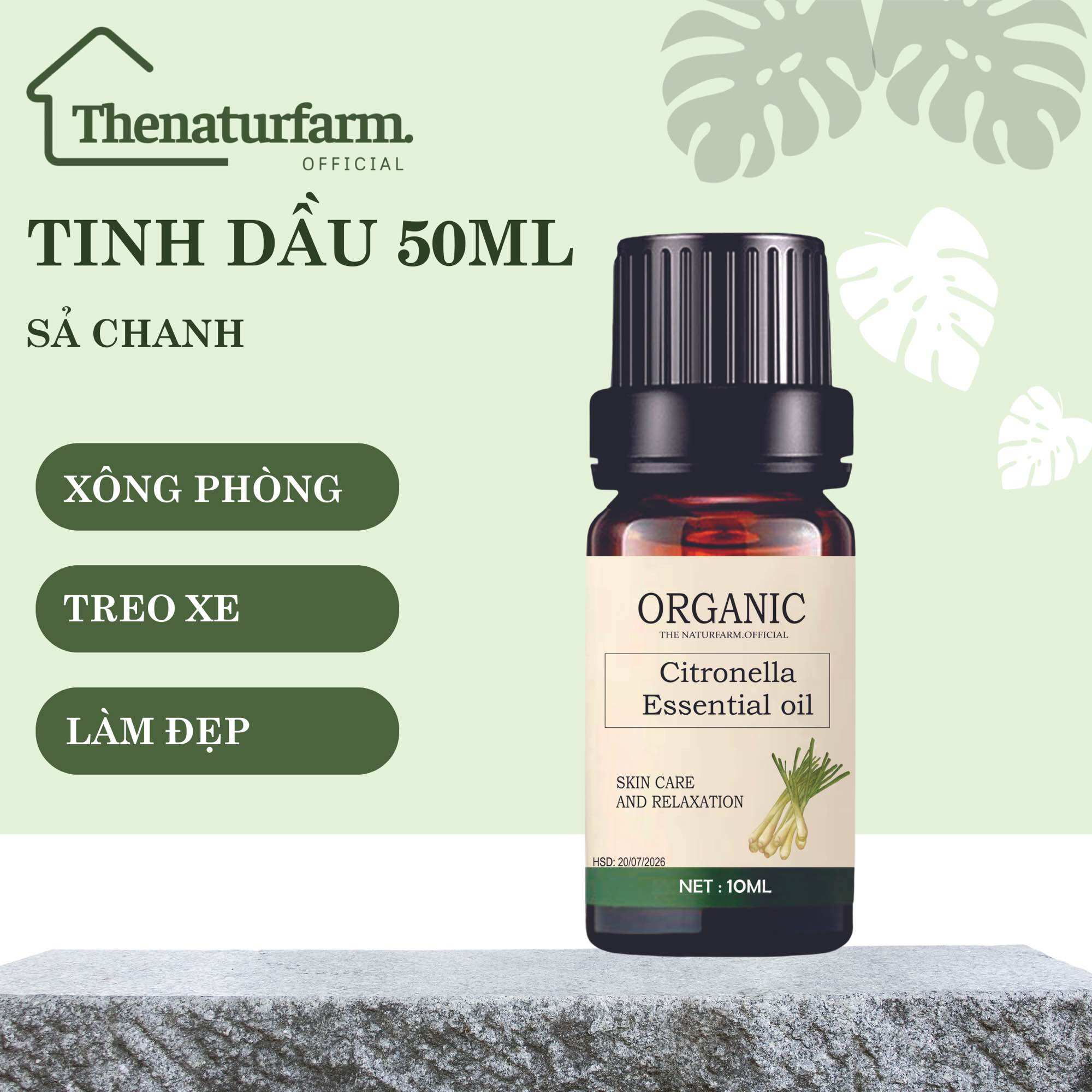 Tinh dầu sả chanh 50ML - Thơm phòng, thư giãn, đuổi muỗi