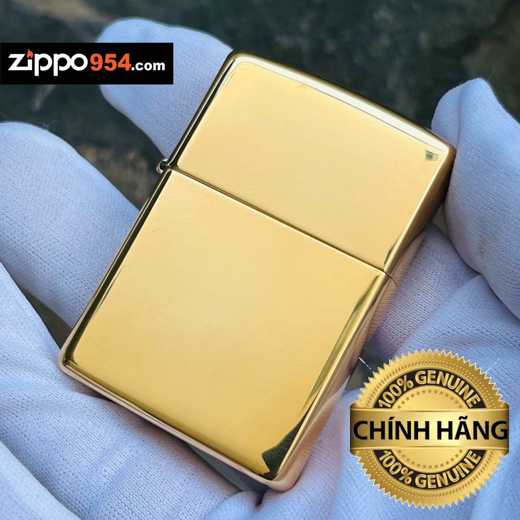 [Zippo 954] Bật Lửa Zippo Solid Brass Vỏ Đồng Chính Hãng USA Mỹ