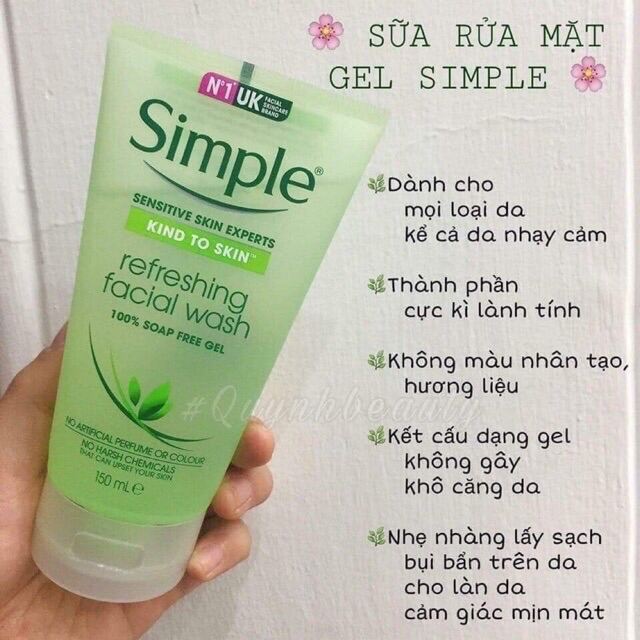 [Hcm]Sữa Rửa Mặt Simple Refreshing Facial Wash Gel 150Ml