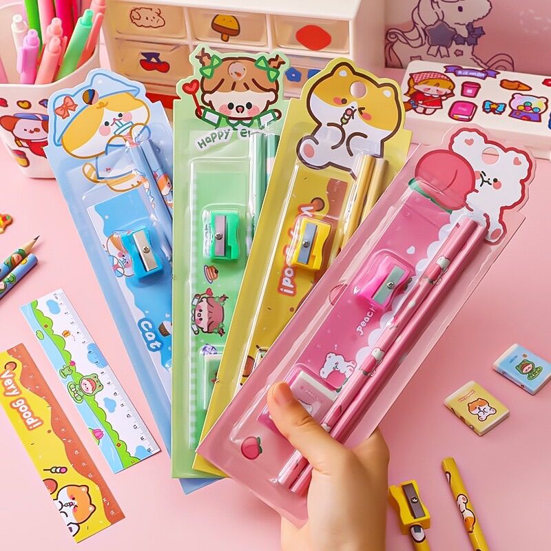[QUÀ TẶNG] Bộ 5 món dụng cụ học tập dễ thương