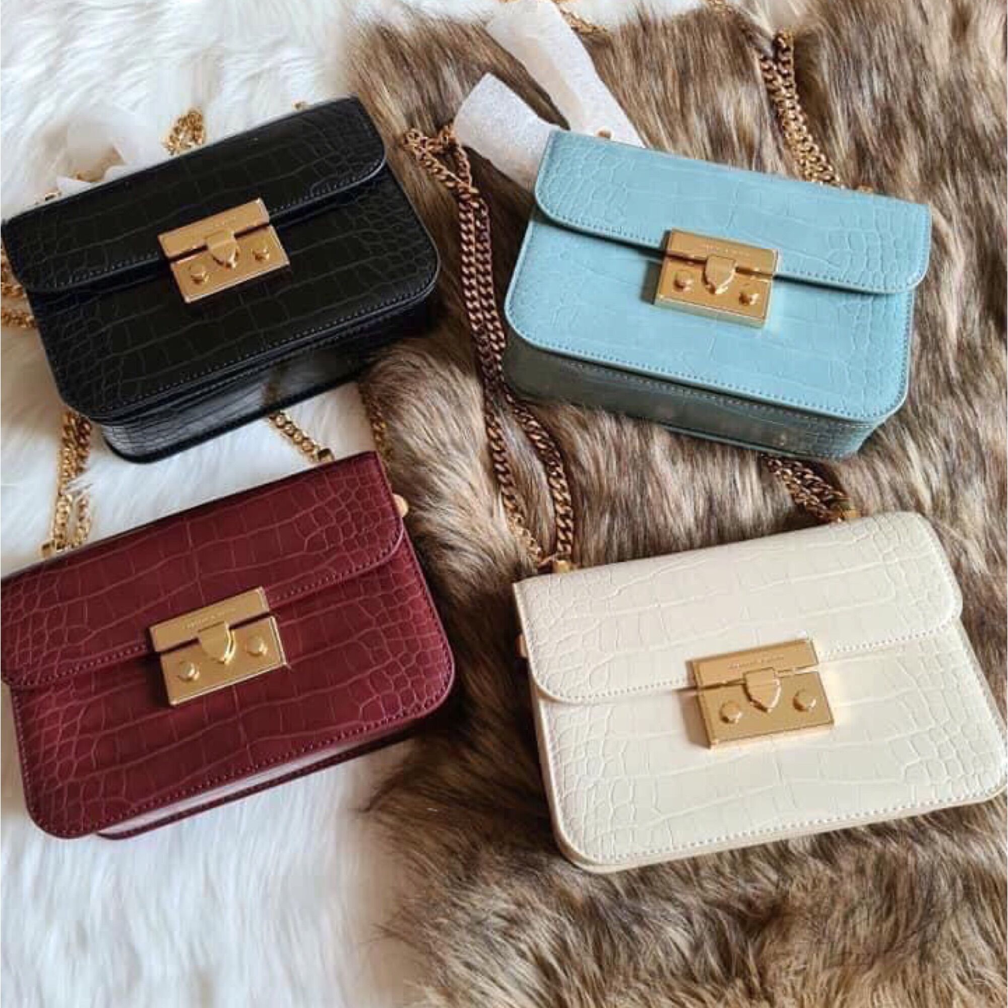 Túi Xách Nữ CNK Đinh Sườn Size 18 Xuất Dư Kèm Túi Vải Siêu Xinh Hàng Chuẩn Ảnh - MA04