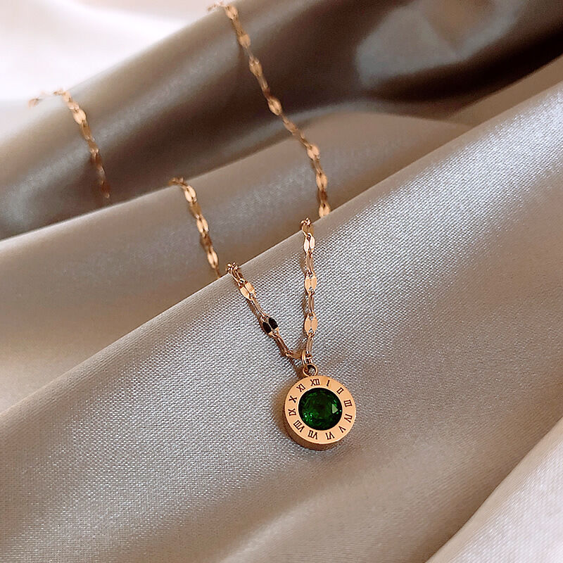 Rhinestone New Trendy Necklace Women's Korean Online Influencer Necklace Pearl Simple All-Match Cold Clavicle Chain Accessories