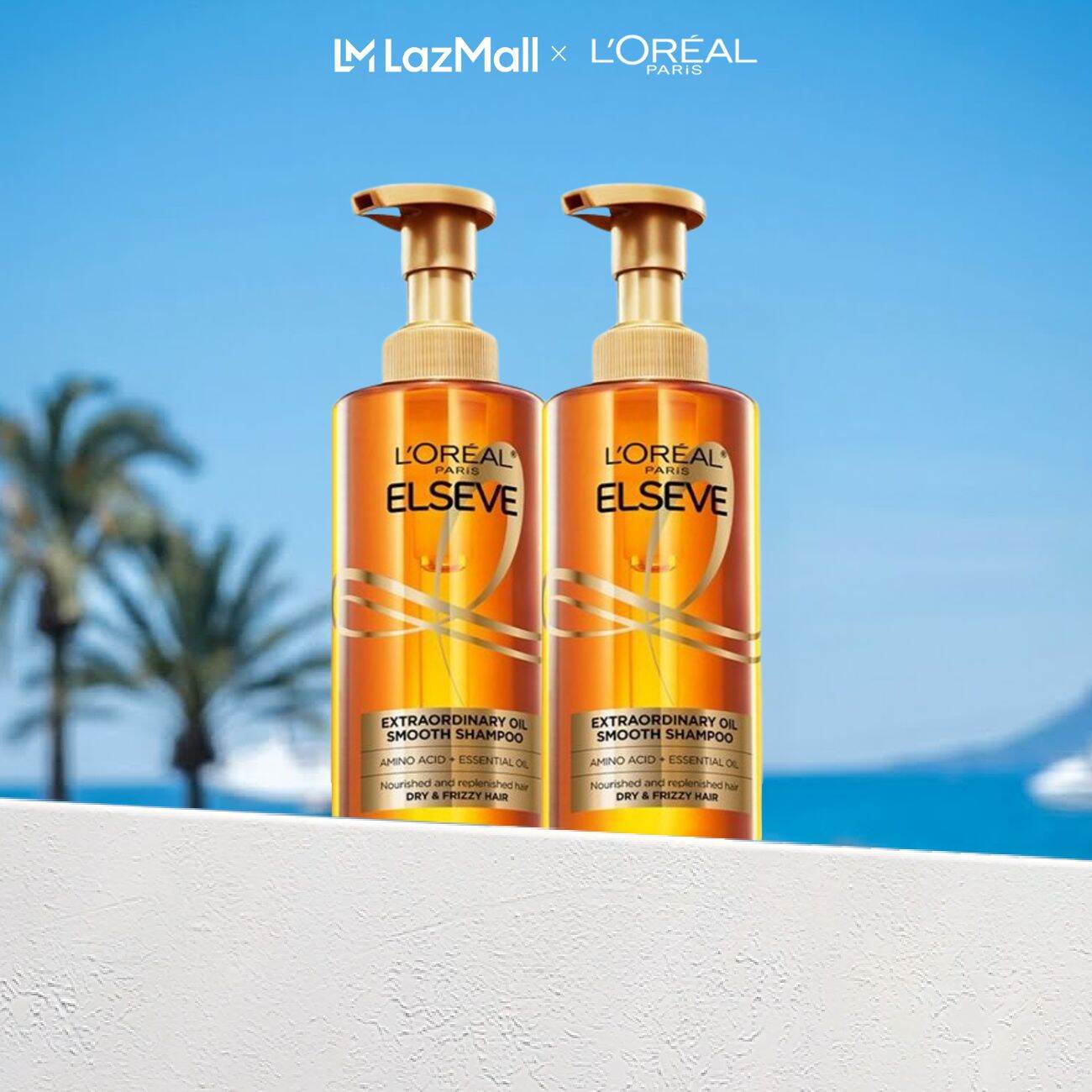 Bộ 2 dầu gội dưỡng tóc suôn mượt tóc cao cấp L'Oreal Paris Extraordinary Oil Sleek 440ml x2 - Virtual